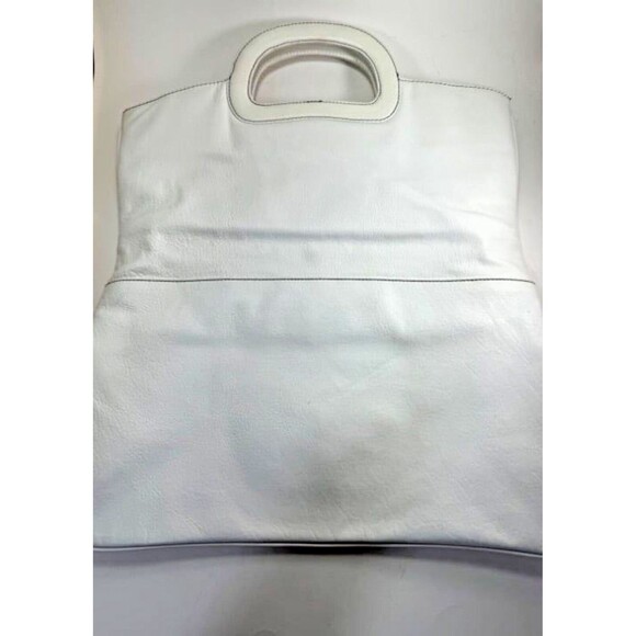 Michael Rome Designs Leather Hand Bag Women's White Snakeskin Print Large Clutch - Picture 2 of 16